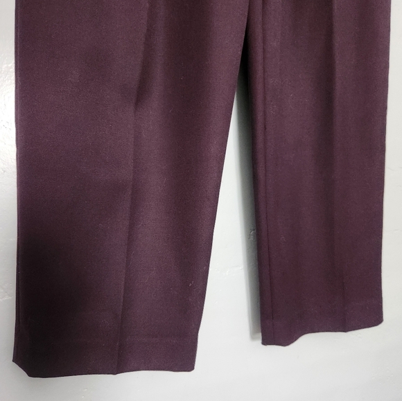3.1 Philip Lim 100% Wool Wide Leg High Waisted Burgundy Pant Sz 4 - Picture 6 of 10